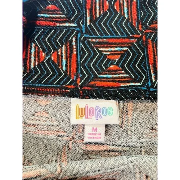 LuLaRoe Cassie Women's Navy Blue & Red Skirt - Picture 3 of 6